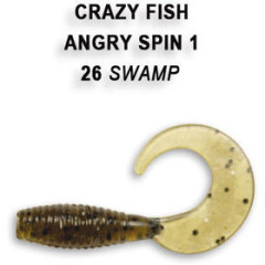 Силиконовая приманка Crazy Fish "Angry spin 1" 20-25-26-6 / Кальмар / 25мм (8 шт.)