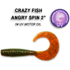 Силиконовая приманка Crazy Fish "Angry spin 2" 21-45-14-6 / Кальмар / 45мм (8 шт.)