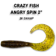 Силиконовая приманка Crazy Fish "Angry spin 2" 21-45-26-6 / Кальмар / 45мм (8 шт.)