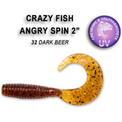 Силиконовая приманка Crazy Fish "Angry spin 2" 21-45-32-6 / Кальмар / 45мм (8 шт.)