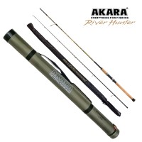  Спиннинг штекерный Akara River Hunter M, уголь, (тест 7-28), 2.7 м + жесткий тубус 150 см