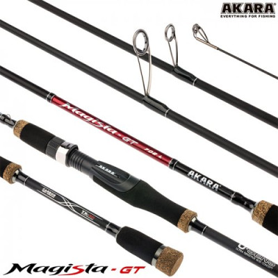 Спиннинг штекерный Akara Magista GT L762. уголь, ( тест 2.5-11), 2.28 м
