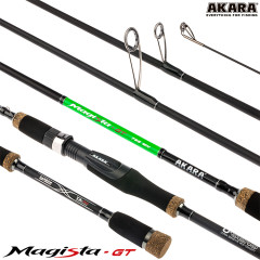 Спиннинг штекерный Akara Magista GT MH822. уголь, (тест 10.5-35), 2.48 м