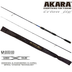Спиннинг штекерный Akara Erion Jig TX-30. уголь, (тест 5-25), 2.1 м