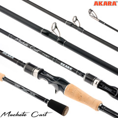 Спиннинг штекерный Akara Machete 802 H, уголь, (тест 8-32), 2.4 м