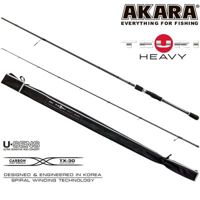  Спиннинг штекерный Akara Heavy H, уголь, (тест 30-80), 2.7 м