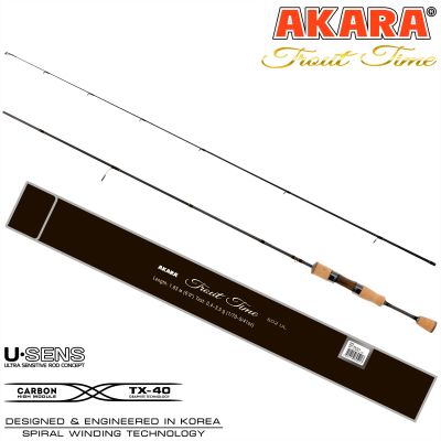 Спиннинг штекерный Akara Trout Time, уголь, (тест 0.4-3.5), 1.83м