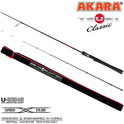 Спиннинг Аkara Teuri Classic UL702 TX-30. уголь, (тест 0.6-7), 2.1 м