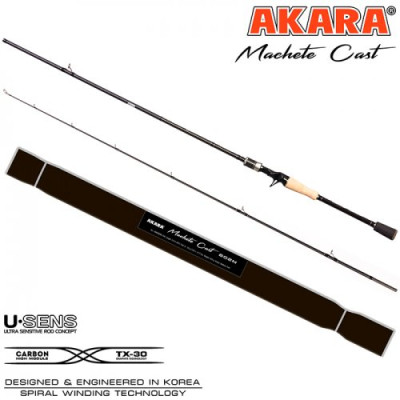 Спиннинг штекерный Akara Machete 802 H, уголь, (тест 8-32), 2.4 м
