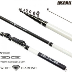 Спиннинг телескоп угольный к/с Akara White Diamond FM, (тест 5-25), 3 м