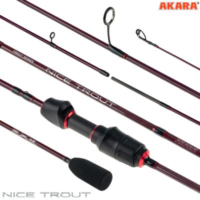 Спиннинг штекерный Akara NICE TROUT UL, уголь, (тест 0.5-2.5), 1.98м