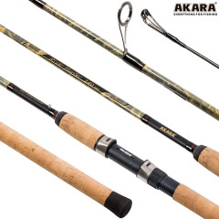  Спиннинг штекерный Akara River Hunter M, уголь, (тест 7-28), 2.1 м