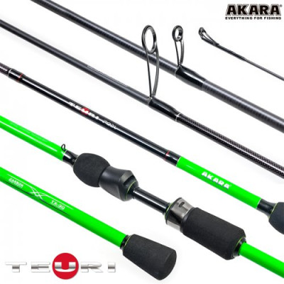 Спиннинг штекерный Akara Teuri LS, уголь, ( тест 3.5-12), 2.44 м