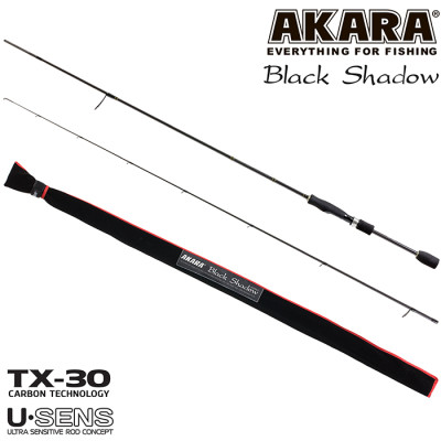 Спиннинг Аkara SL1001 Black Shadow TX-30. уголь, (тест 3.5-10.5), 2.44 м