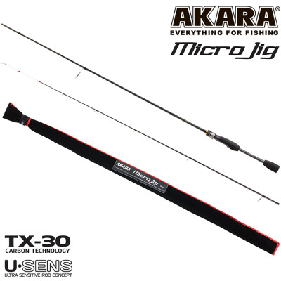 Спиннинг Аkara SL1003 Micro Jig 662UL-T TX-30. уголь, (тест 0.6-8), 2 м