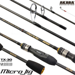 Спиннинг Аkara SL1003 Micro Jig 662UL-T TX-30. уголь, (тест 0.6-8), 2 м