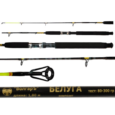 Удилище монолитное "ВолгарЪ Белуга", композит, (тест 80-300), 2.4 м
