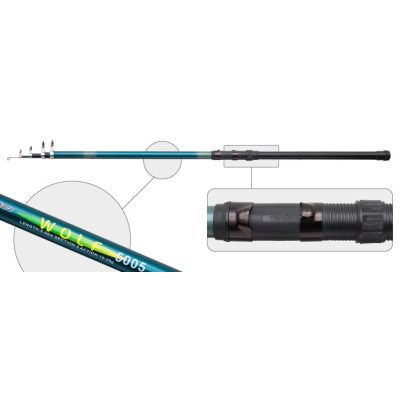 Удилище телескопическое Akara Wolf, стеклопластик, (тест 50-80 гр.), 4 м - фото, цена в Магазин товаров для рыбалки и туризма - Fishers.by