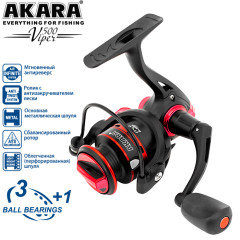 Катушка безынерционная Akara Viper 500, 3 ш.п.+ 1 р.п.