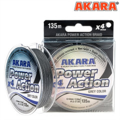 Плетёный шнур Akara Power Action 135 м, серый