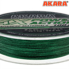 Шнур Akara Power Action X-4 Green 100 м, зеленый