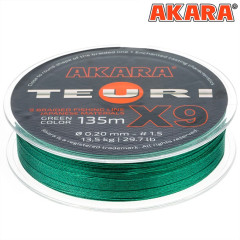 Плетёный шнур Akara Teuri X-9 135м, зеленый
