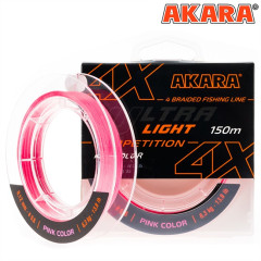 Плетёный шнур Akara Ultra Light Competition X-4 150м, розовый