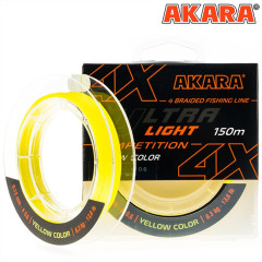 Плетёный шнур Akara Ultra Light Competition X-4 150м, желтый