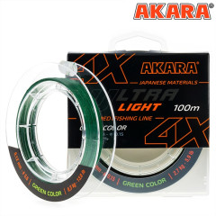 Плетёный шнур Akara Ultra Light X-4 100м,зеленый