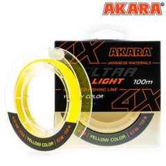 Плетёный шнур Akara Ultra Light X-4 100м,желтый