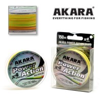 Шнур Akara Power Action X-4 Multicolor 150 м, многоцветный