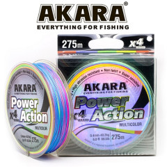 Шнур Akara Power Action X-4 Multicolor 275 м, многоцветный