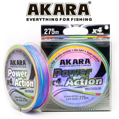 Шнур Akara Power Action X-4 Multicolor 275 м, многоцветный - фото, цена в Магазин товаров для рыбалки и туризма - Fishers.by