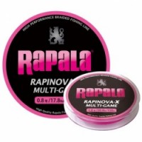 Леска плетеная RAPALA Rapinova-X Multi Game 100 м, ярко-розовая