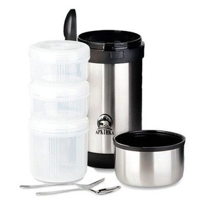 Термос вакуумный, бытовой, с 3-мя контейнерами тм Арктика, 1500 мл, арт. 403-1500 403-1500 - фото, цена в Магазин товаров для рыбалки и туризма - Fishers.by