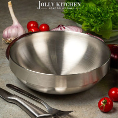Миска Jolly Kitchen матовая с двойными стенками, нержавеющая сталь, 1 л