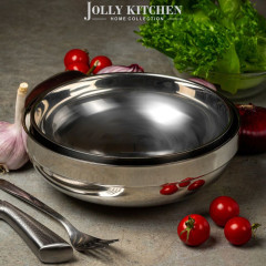 Миска Jolly Kitchen глянцевая с двойными стенками, нержавеющая сталь, 1.5 л