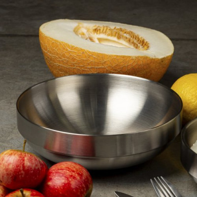 Миска Jolly Kitchen глянцевая с двойными стенками, нержавеющая сталь, диам. 21 см - фото, цена в Магазин товаров для рыбалки и туризма - Fishers.by