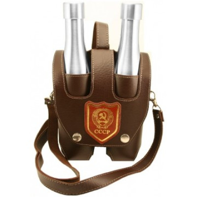 Фляжка Две Бутылки в чехле (СССР) 0,5 л JP-56-1 - фото, цена в Магазин товаров для рыбалки и туризма - Fishers.by