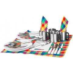 Набор для пикника на 4 персоны синий/серый HS-605(4)BG Helios