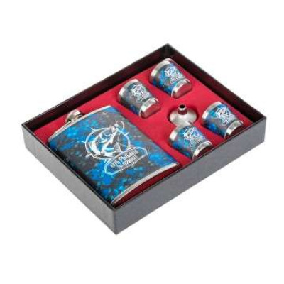 Набор Клуб рыбаков (фляжка 240 мл + 4 стопки + воронка) - фото, цена в Магазин товаров для рыбалки и туризма - Fishers.by