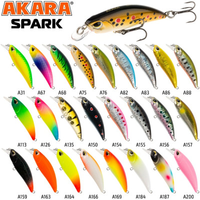 Воблер Akara Spark 50S (кастинг 0-0,5 м) - фото, цена в Магазин товаров для рыбалки и туризма - Fishers.by