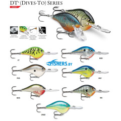 Воблер Rapala Dives-To DT16 (плавающий), 7 см.22 г., заглуб. до 5 м
