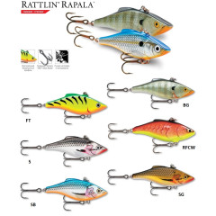 Воблер Rapala Rattlin RNR04 (тонущий), 4 см.6 г.