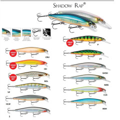 Воблер Rapala Shadow Rap SDR11 (медленно тонущий), 11 см. 13 г., заглуб. 0.6-1,2 м
