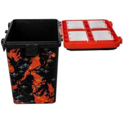 Ящик рыболовный зимний односекционный Helios SHARK оранжевый (19л)