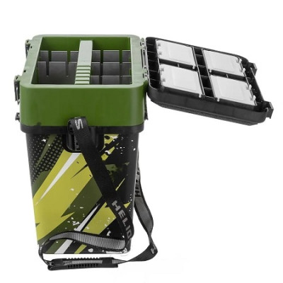 Ящик двухсекционный зимний Helios Zander хаки (HS-IML-19-H) 19 л - фото, цена в Магазин товаров для рыбалки и туризма - Fishers.by