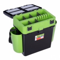 Ящик зимний "FishBox" Hellios зеленый двухсекционный (19 л)
