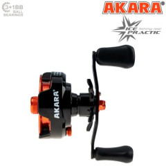 Катушка зимняя мультипликаторная Akara Ice Practic, 3 ш.п.+ 1 р.п.
