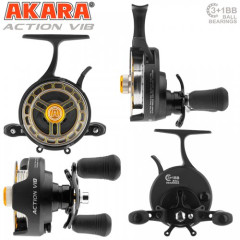 Катушка зимняя мультипликаторная Akara Action Vib (65 мм)